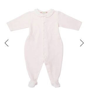 NWOT Bonpoint embroidered collared footie pajamas
